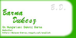 barna dukesz business card